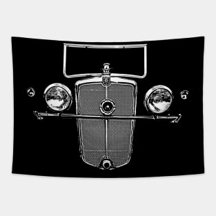 Morris 10-4 1930s British classic car minimal white Tapestry