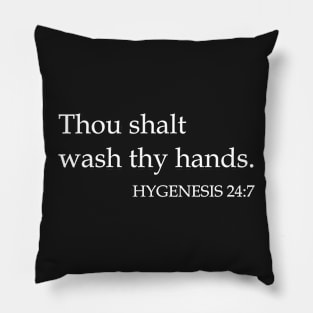 Thou Shalt Wash Thy Hands HYGENESIS 24:7 Pillow