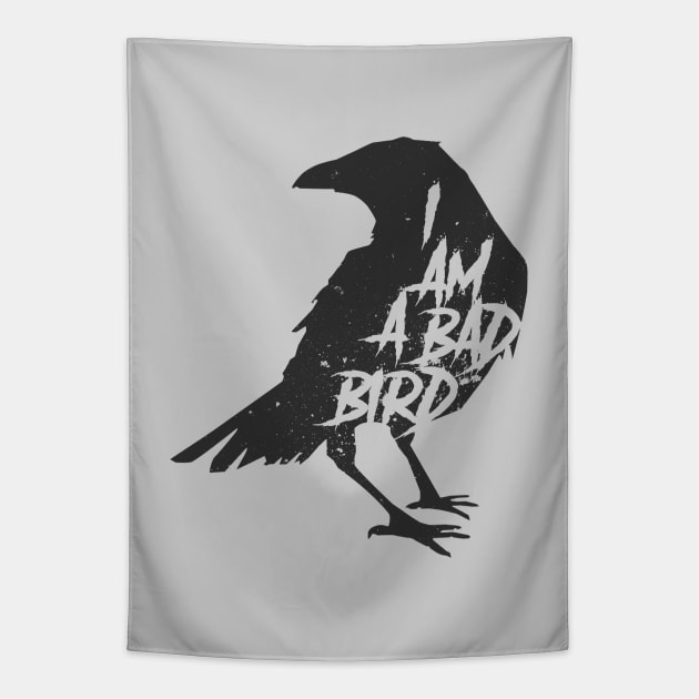 BAD BIRD Tapestry by azified