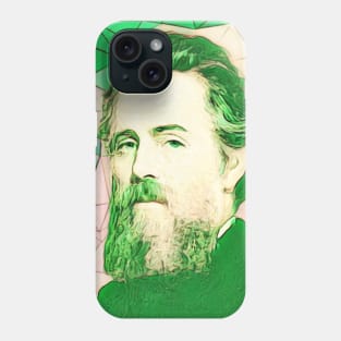 Herman Melville Green Portrait | Herman Melville Artwork 7 Phone Case