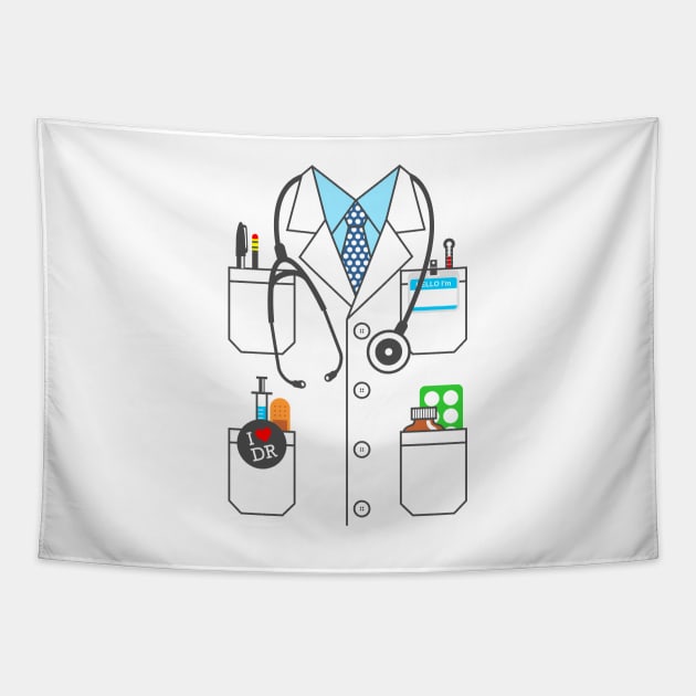 Doctor Costume Lab Coat Cosplay Tapestry by teevisionshop