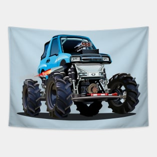 Cartoon monster truck Tapestry