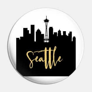 SEATTLE WASHINGTON DESIGNER SILHOUETTE SKYLINE ART Pin