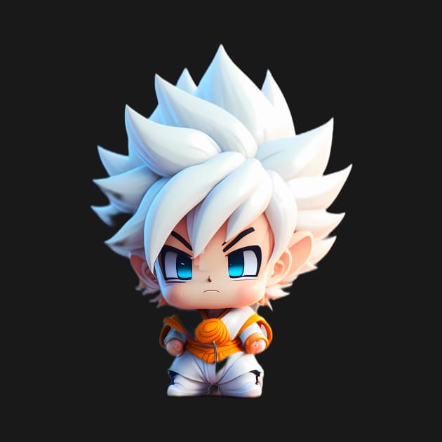 Ultra instinct white hair goku style martial artist miniature by Miniunstube