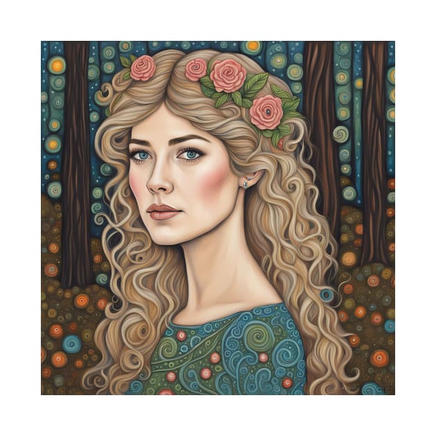 Rosamund Pike as a fairy in the woods by Colin-Bentham