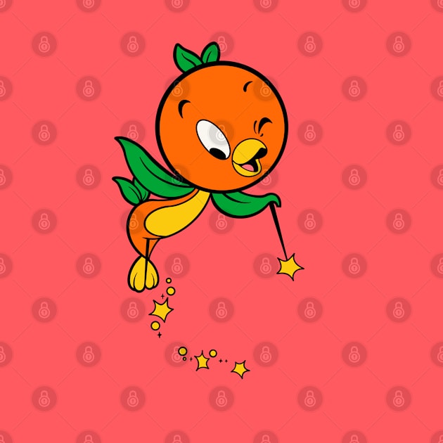 Retro Orange bird sunshine by EnglishGent