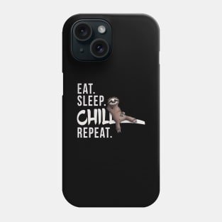 Funky Relaxed Lazy Sloth Eat Sleep Chill Repeat Phone Case