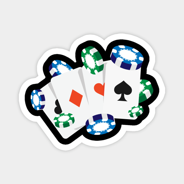 Poker card game Skat Poker evening chip diamond cards Magnet by SpruchBastler