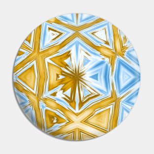 Bold abstract kaleidoscope in blue and beige Pin