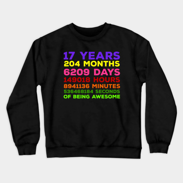 Vintage Retro 17 Years Old 17th Birthday 17th Birthday Crewneck Sweatshirt Teepublic