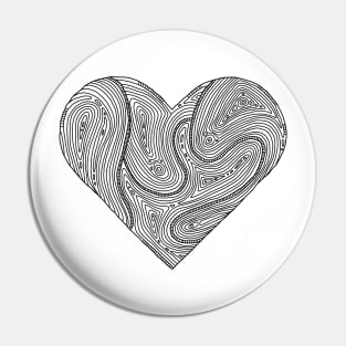 Line Art Heart Pin