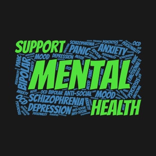 Mental Health Awareness Word Cloud T-Shirt