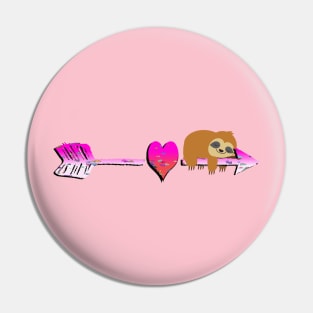 Valentine Cupid Sloth Funny Pin