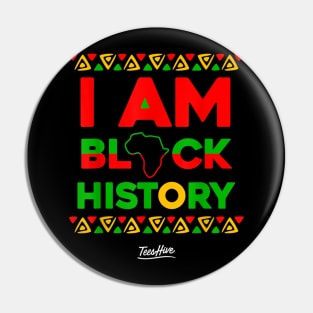 I Am Black History African American Black Pride T Shirt Pin