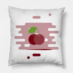 Two cherry berries in splashes of juice Pillow