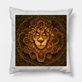 Lion Mandala Zentangle Pillow