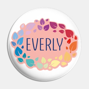 Everly name with colorful leaves Pin