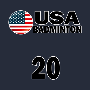 USA Badminton Number 20 T-shirt Design T-Shirt