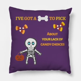 Halloween Trick or Treat Skeleton Pillow