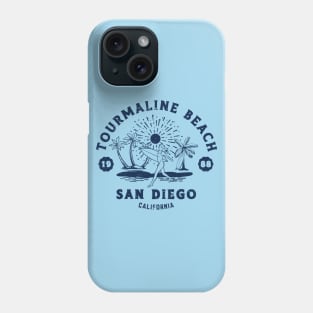 Vintage Tourmaline Beach Surfing // Retro California Beach San Diego 1988 Phone Case