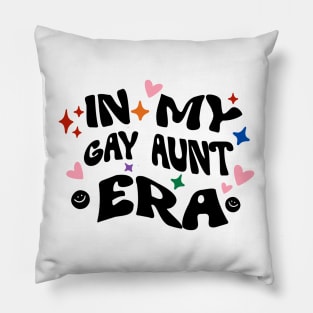 In my gay aunt era, trendy retro groovy aesthetic Pillow