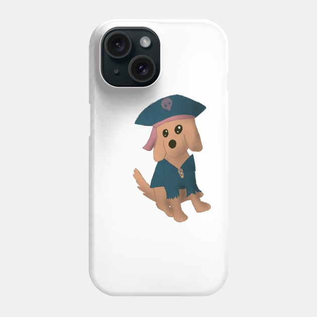 Cute puppy golden retriever dog with pirate costume Phone Case by SharonTheFirst