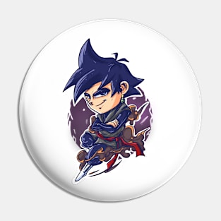 Black Goku Chibi Pin