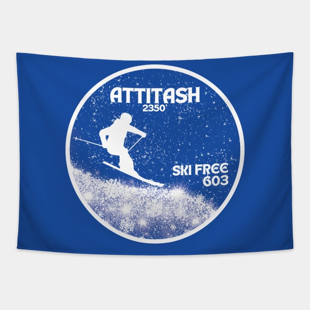 Attitash - Ski Free 603 Downhill Ski Badge Tapestry by MagpieMoonUSA