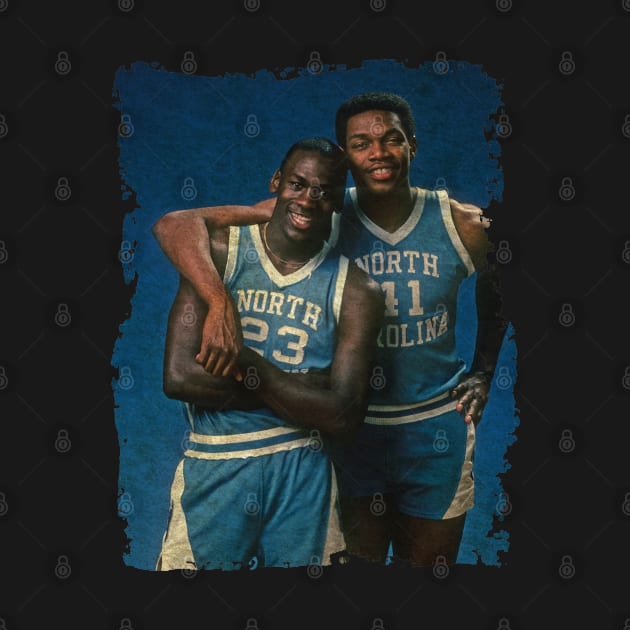 Sam Perkins and Michael Jordan in North Carolina by Omeshshopart