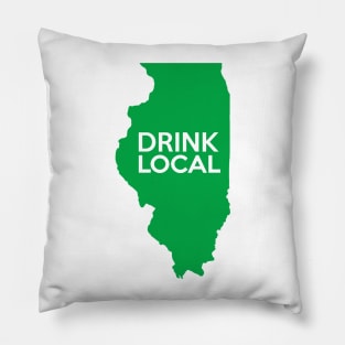 Illinois Drink Local IL Green Pillow