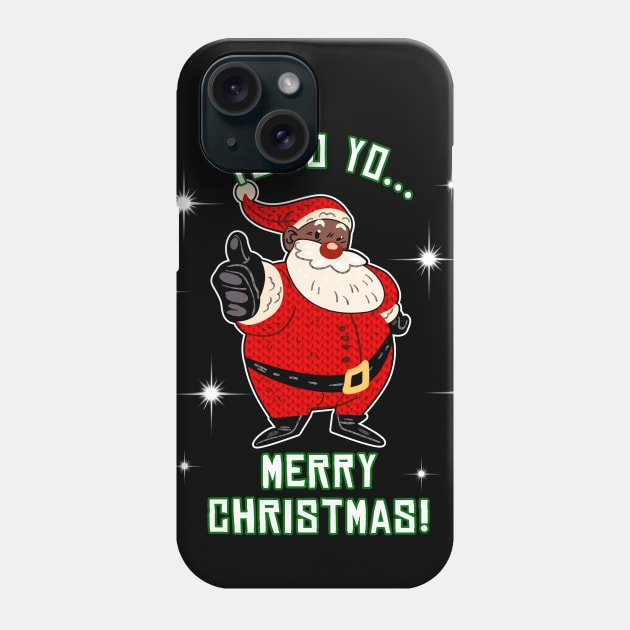 Jolly Black Santa Claus Shirt Fun African American Christmas Phone Case by BeesEz