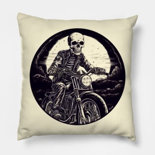 Cool Skeleton Motorcycle Pillow