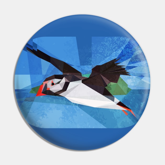 Crystal Puffin Lowpoly Vector Illustration Pin by StephenWillisArt