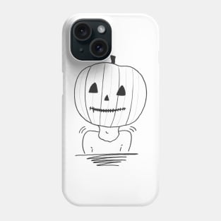 Mr. Pumpkin Aesthetic Halloween Black & White Simple Art Logo Phone Case