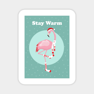 Christmas Cute Pink Flamingo Magnet