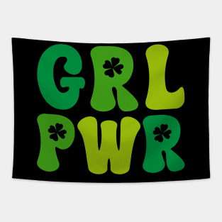 Grl Pwr Positive Slogan Funny Irish Saint Patrick's Day Tapestry