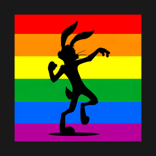 LGBTQ Pride Anthro Furry Rabbit Silhouette T-Shirt