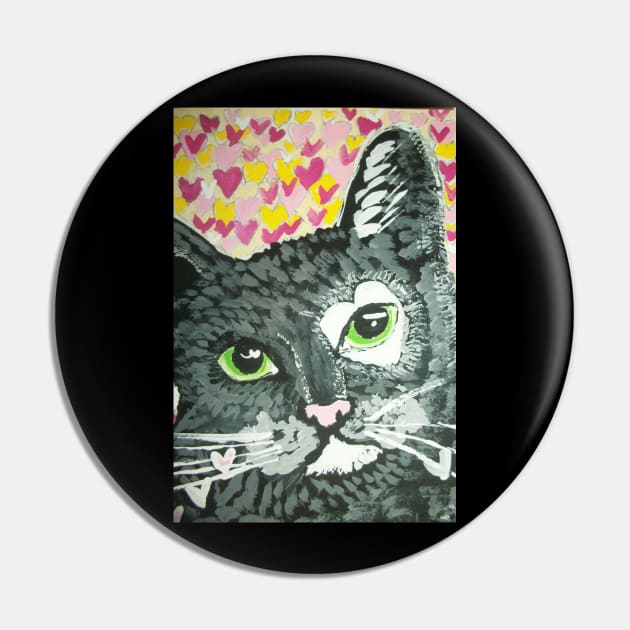 Cat face painting Pin by SamsArtworks