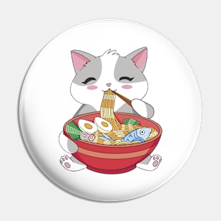 Cute Ramen Cat Pin