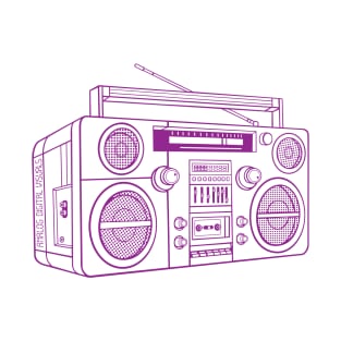 Boombox (Violet Lines) Analog / Music T-Shirt