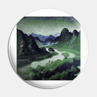 Li River painting, Vincent van Gogh style, oil on canvas Pin