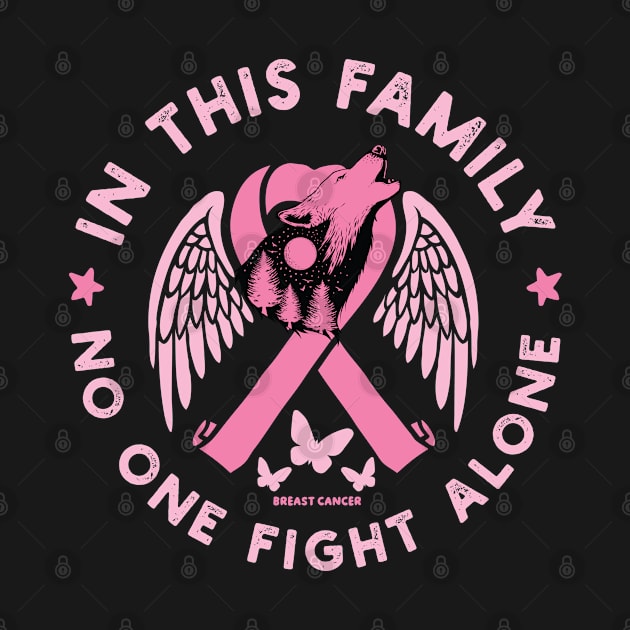 In This Family No One Fights Alone Shirt Breast Cancer Awareness by Vixel Art