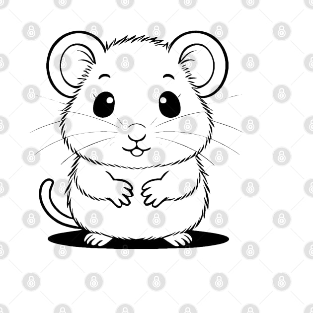 Cute Baby Hamster Animal Outline by Zenflow