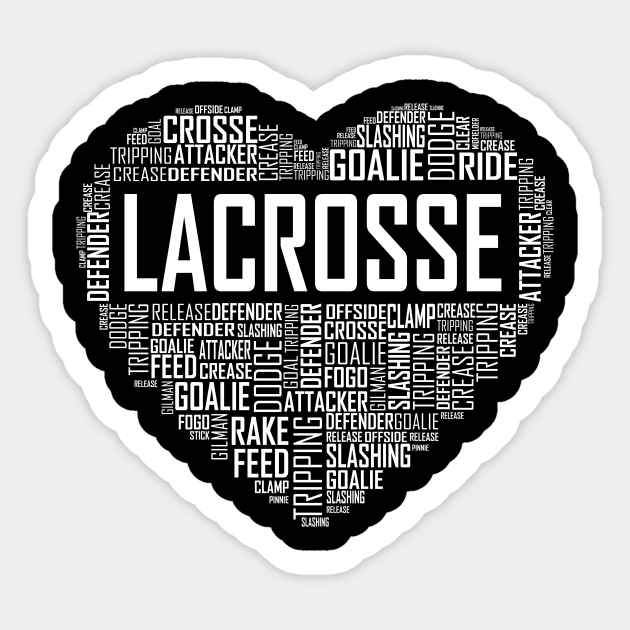 Love Lacrosse Heart - Lacrosse - Sticker