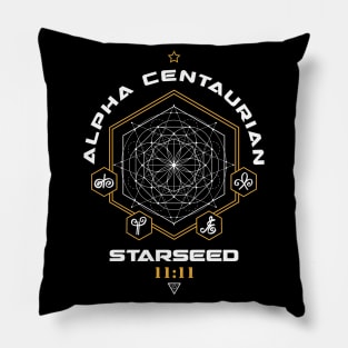 Alpha Centaurian Starseed Light Code Sacred Geometry 11:11 Pillow