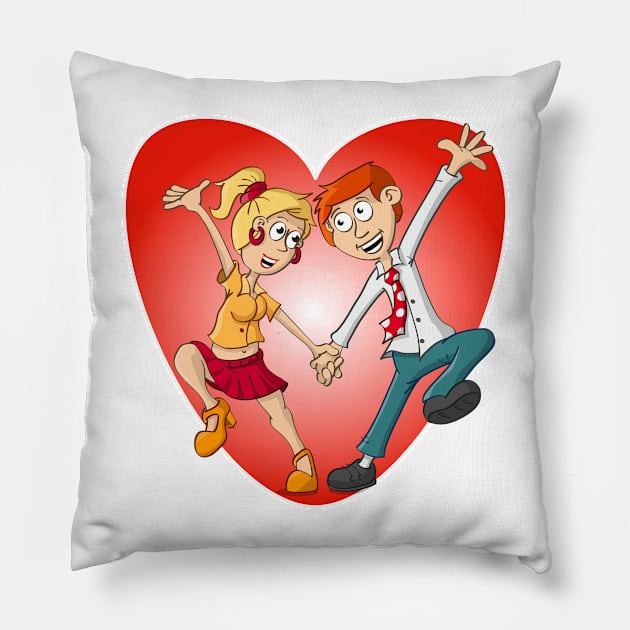 The valentine dance by a man and woman Pillow by Stefs-Red-Shop