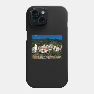 View on the cliff town of Manarola, one of the colorful Cinque Terre on the Italian west coast Phone Case