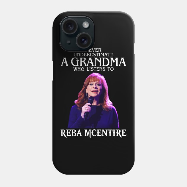 Vintage Never Underestimate A Woman Who Listens to Reba Mcentire Phone Case by Vapool