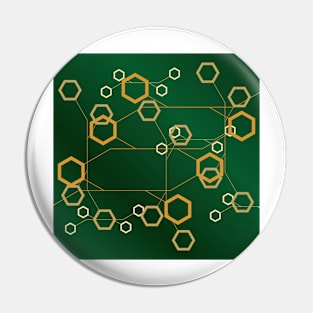 Hexagons Over Green Board Pin