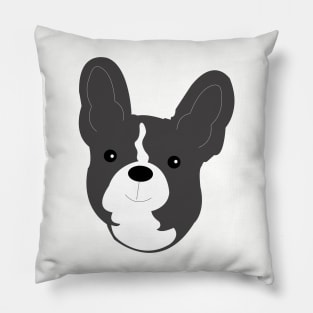 FRENCHIE French Bulldog Pattern in White Fun Frenchies Paw Prints and Bone Print Pillow